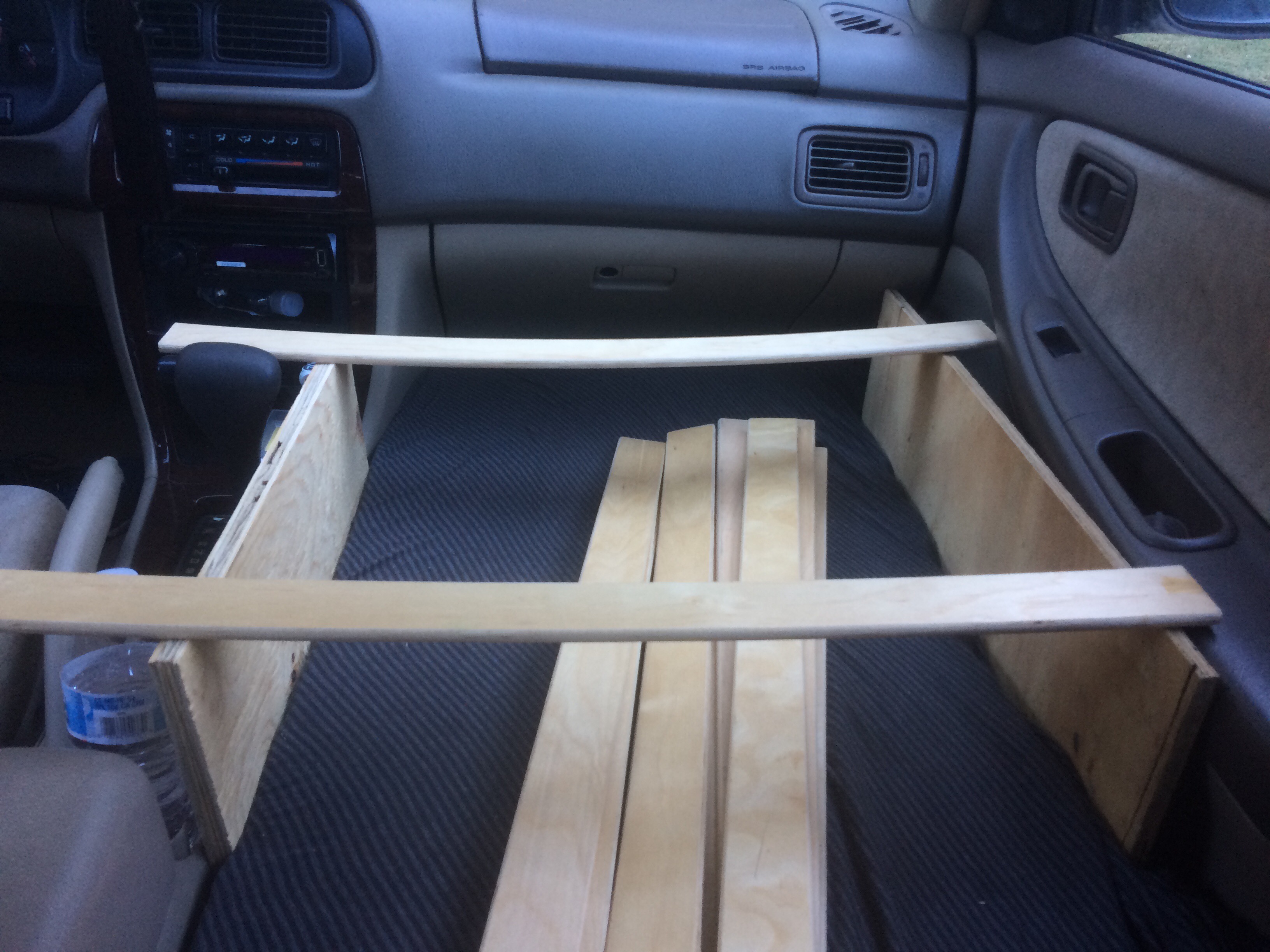 Wood stacking in car